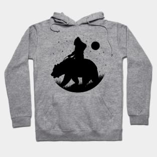 Funny Bigfoot Riding A Bear Hoodie